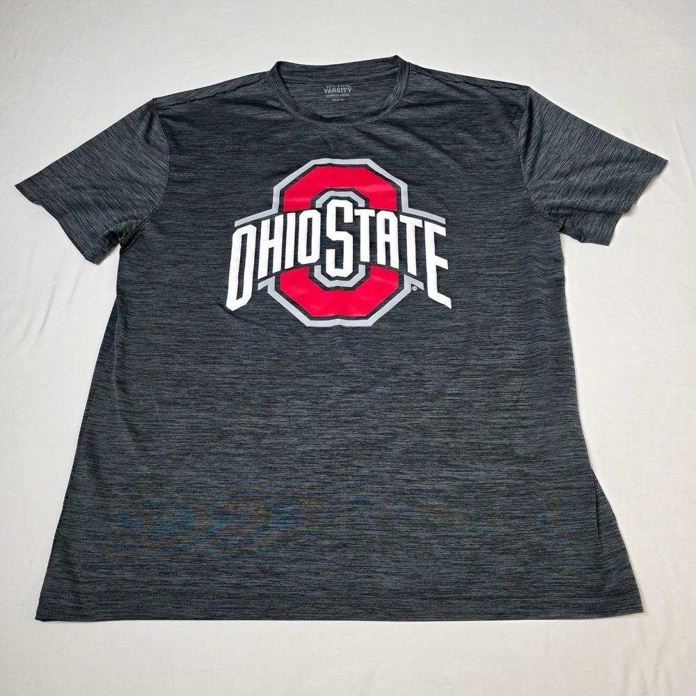 Varsity Ohio State T-Shirt Mens Large Gray Heathered Performance Athletic Tee